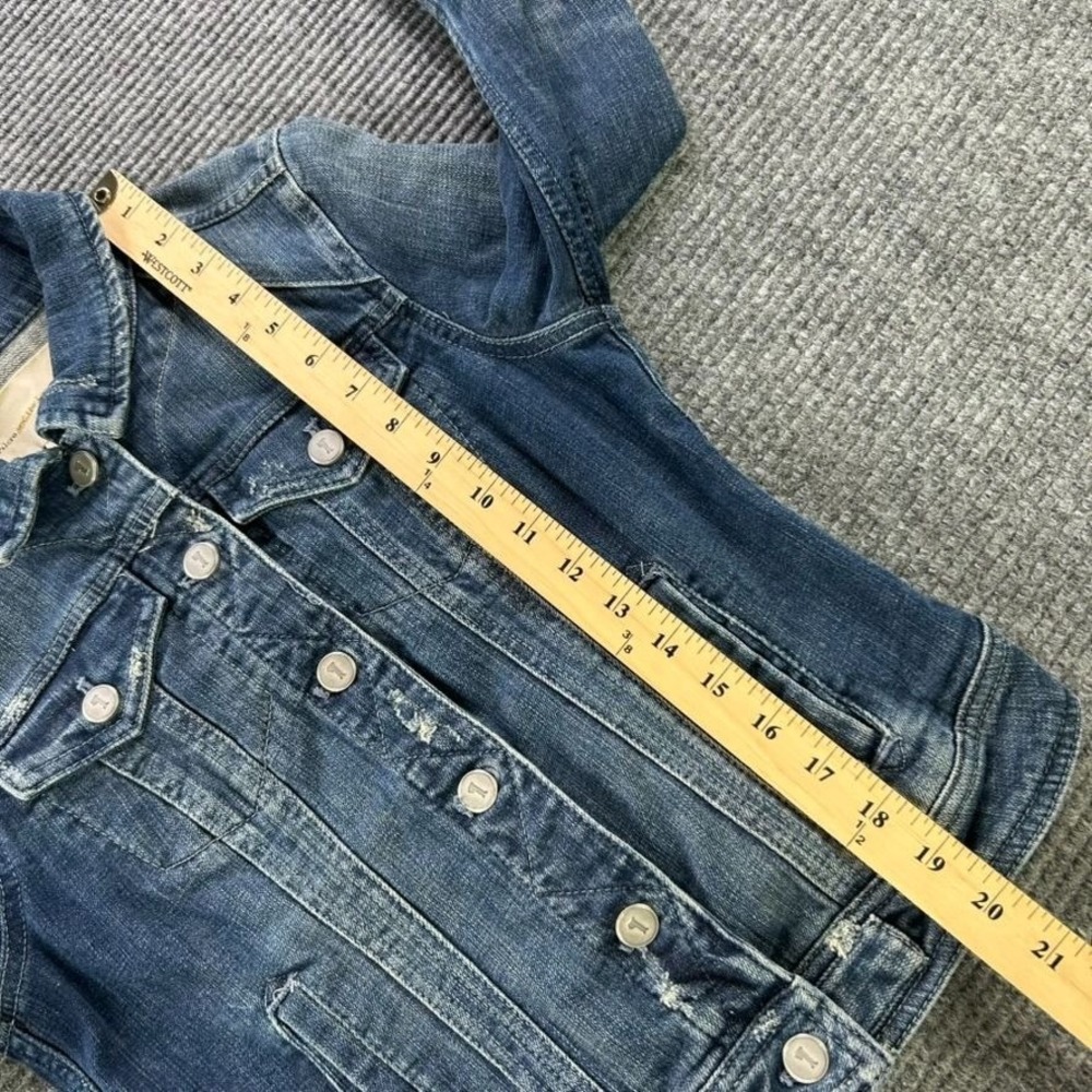 Anthropologie Pilcro The Letterpress Button Up Denim Trucker Jacket Womens Small - Picture 10 of 12